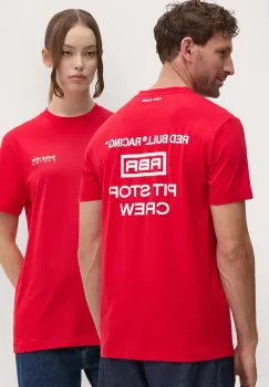 Red Bull Racing x Pepe Jeans tricou din bumbac Red Bull Racing x Pepe Jeans culoarea rosu, cu imprimeu, RU500003 imagine