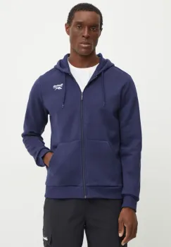 Reebok bluza barbati, culoarea albastru marin, cu gluga, neted, 100202861 imagine