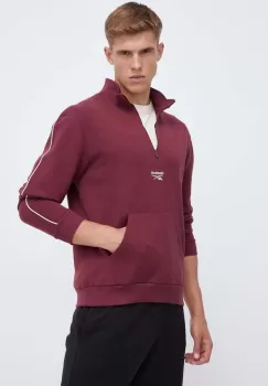 Reebok bluza barbati, culoarea bordo, cu imprimeu imagine