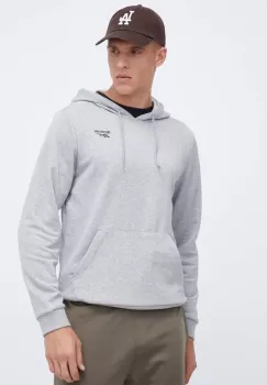 Reebok bluza barbati, culoarea gri, cu gluga, melanj imagine