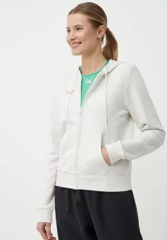 Reebok bluza femei, culoarea bej, cu gluga, melanj, 100075636 imagine