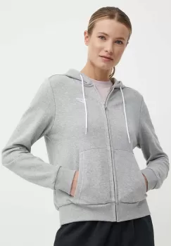 Reebok bluza femei, culoarea gri, cu gluga, melanj, 100071708 imagine
