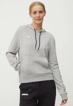 Reebok bluza femei, culoarea gri, cu gluga, melanj, 100075635 imagine