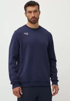 Reebok bluza Identity barbati, culoarea albastru marin, cu imprimeu, 100202867 imagine