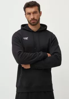 Reebok bluza Identity barbati, culoarea negru, cu gluga, neted, 100202869 imagine