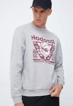 Reebok Classic bluza Basketball barbati, culoarea gri, cu imprimeu imagine