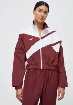 Reebok Classic bluza femei, culoarea bordo, cu gluga, modelator imagine