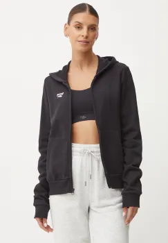 Reebok Classic bluza femei, culoarea negru, cu gluga, neted, 100202902 imagine