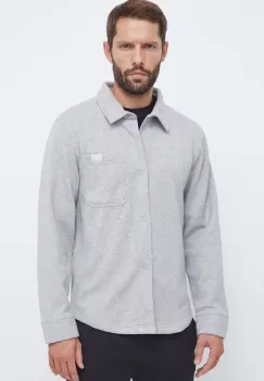 Reebok Classic camasa barbati, culoarea gri, cu guler clasic, regular imagine