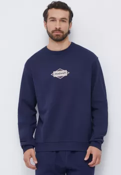 Reebok Classic hanorac de bumbac barbati, culoarea albastru marin, cu imprimeu imagine
