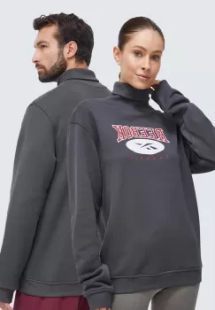Reebok Classic hanorac de bumbac culoarea gri, cu imprimeu imagine