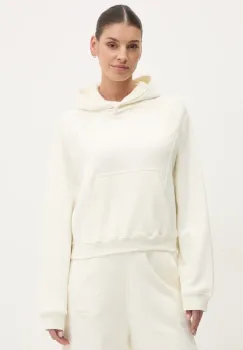 Reebok Classic hanorac de bumbac femei, culoarea bej, cu gluga, neted, 100214102 imagine