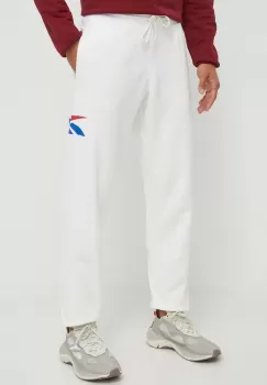 Reebok Classic pantaloni de trening culoarea alb, cu imprimeu imagine