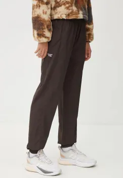 Reebok Classic pantaloni femei, culoarea maro, high waist, 100205910 imagine