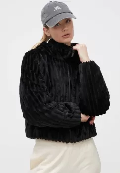 Reebok geaca femei, culoarea negru, de iarna imagine