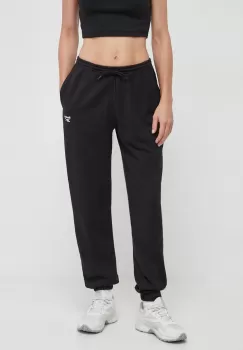 Reebok pantaloni de trening culoarea negru, neted imagine