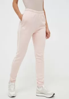 Reebok pantaloni de trening culoarea roz, neted imagine