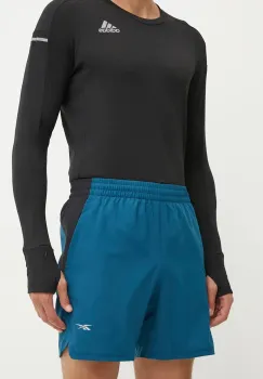 Reebok pantaloni scurti de alergare culoarea albastru marin, 100206008 imagine