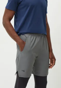 Reebok pantaloni scurti de antrenament Strength 4.0 culoarea gri, 100205357 imagine