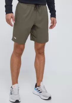 Reebok pantaloni scurti de antrenament Workout Ready culoarea verde imagine