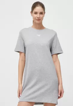 Reebok rochie din bumbac culoarea gri, mini, drept imagine