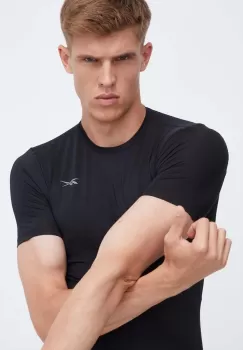 Reebok tricou de antrenament Compression culoarea negru, neted imagine