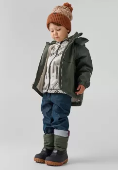 Reima bluza copii Northern culoarea gri, cu gluga, modelator imagine