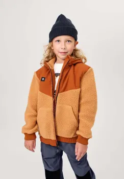 Reima bluza copii Samota culoarea maro, cu gluga, neted, 5200267A imagine
