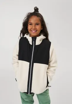 Reima hanorac polar pentru copii Turbo culoarea bej, cu gluga, uni, 5200437A imagine