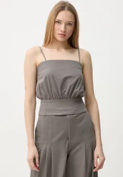 Remain bluza din amestec de lana culoarea maro, neted, 5023241012 imagine
