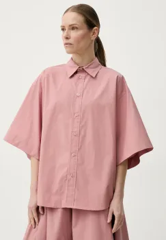 Remain camasa din bumbac femei, culoarea portocaliu, cu guler clasic, relaxed, 502492150 imagine