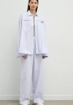 Remain pantaloni de bumbac lat, high waist imagine