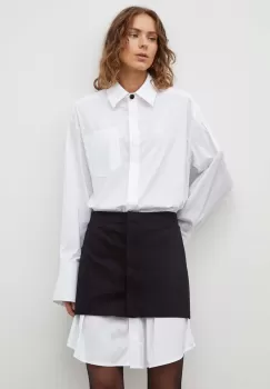 Remain rochie din amestec de lana culoarea negru, mini, oversize imagine