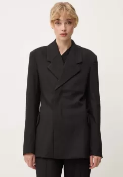Remain sacou din lana Fitted Blazer culoarea negru, cu doua randuri de nasturi, neted, 501915100 imagine