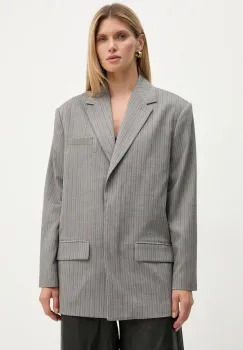 Remain sacou Herringbone Blazer culoarea gri, oversize, modelator, 5018723038 imagine