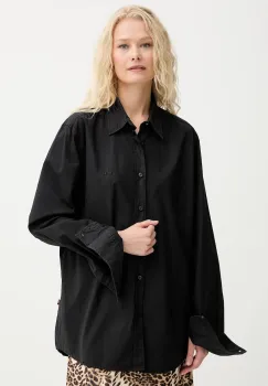 Renewed camasa creative upcycling culoarea negru, cu guler clasic, regular, Renewed INTU x Answear imagine