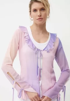 Resume bluza AishaRS Blouse femei, culoarea violet, modelator, 20731129 imagine