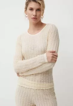 Resume bluza ArgoRS Blouse femei, culoarea bej, neted, 20581124 imagine