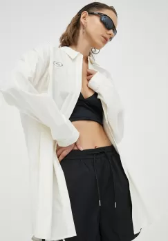 Resume camasa Rusty femei, culoarea bej, cu guler clasic, relaxed imagine