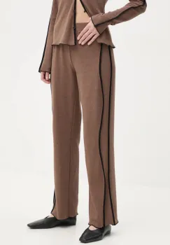 Resume pantaloni de trening CiaraRS culoarea maro, neted, 222331213 imagine