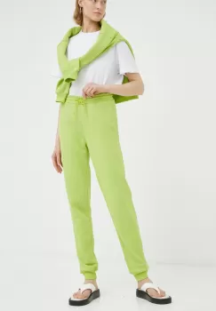 Resume pantaloni de trening femei, culoarea verde, melanj imagine