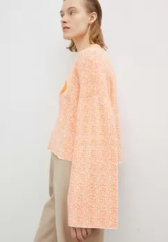 Resume pulover din amestec de casmir culoarea portocaliu, light imagine