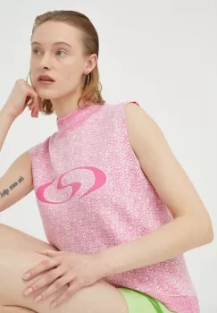 Resume pulover din amestec de casmir culoarea roz imagine