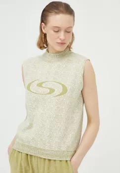 Resume pulover din amestec de casmir culoarea verde imagine