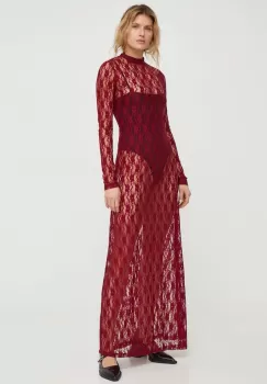 Resume rochie culoarea bordo, maxi, drept imagine