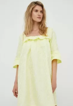 Resume rochie culoarea galben, mini, evazati imagine