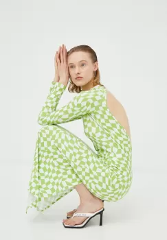 Resume rochie culoarea verde, maxi, drept imagine