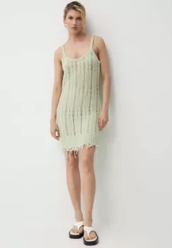 Resume rochie din amestec de lana ArmieRS Knit Dress culoarea verde, mini, drept, 20331113 imagine