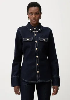 Retrofete camasa jeans Jorun culoarea bleumarin, cu guler clasic, slim, R-FW25-11811-11 imagine