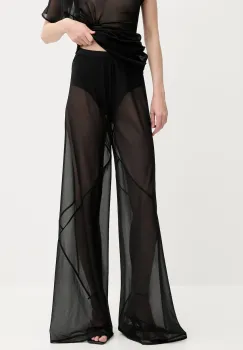 Rick Owens Lilies pantaloni culoarea negru, drept, high waist, LI01E4334OT imagine